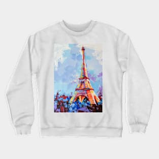 Painting of the Eiffel Tower. Crewneck Sweatshirt